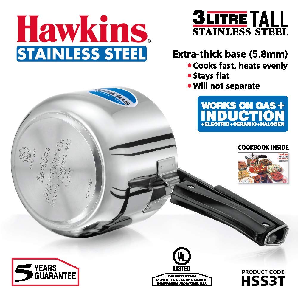 Stainless Steel Pressure Cooker, 3 Litres V95105