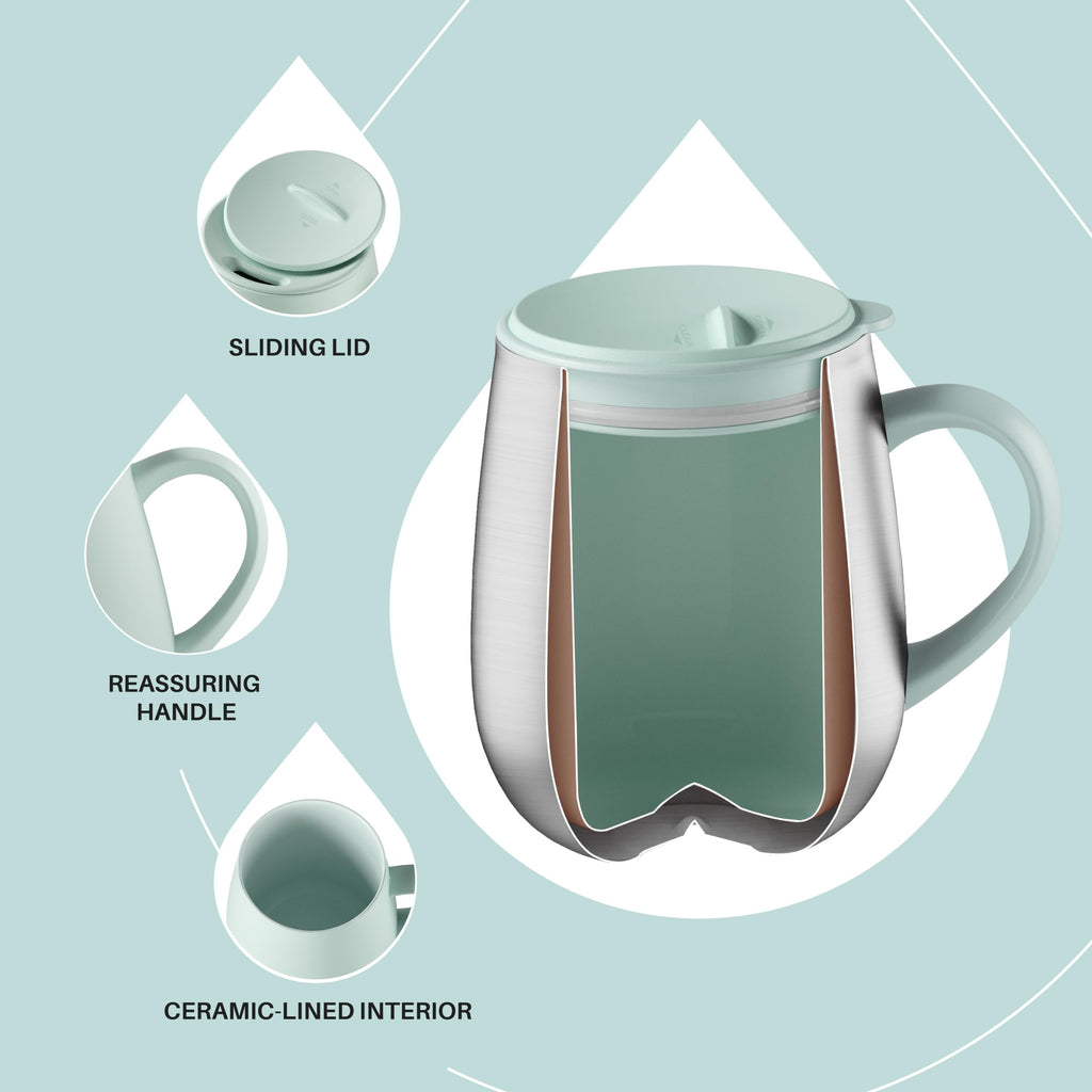16 oz Insulated Coffee Mug with Lid and Handle T973530