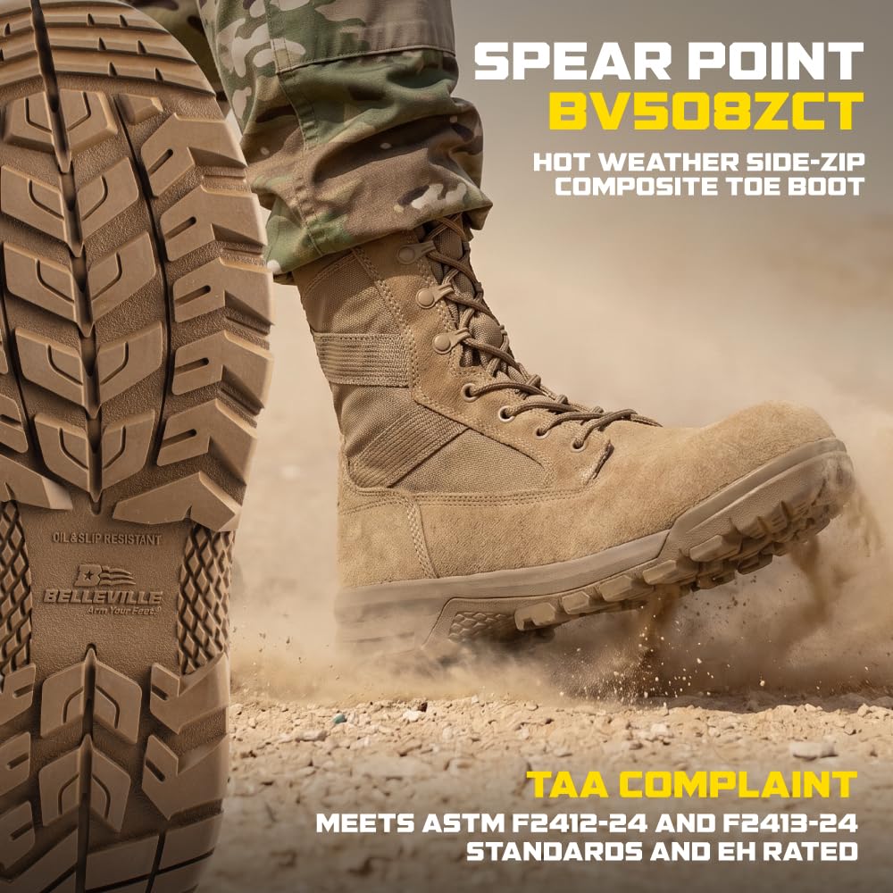Composite Toe Leather Side Zip Tactical Boots I157723