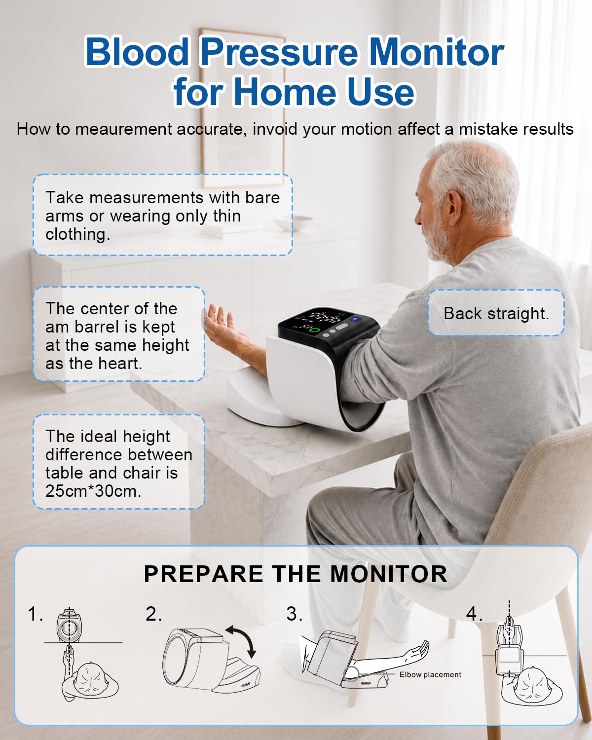 Upper Arm Blood Pressure Monitor 8.7-15.8" Cuff C417