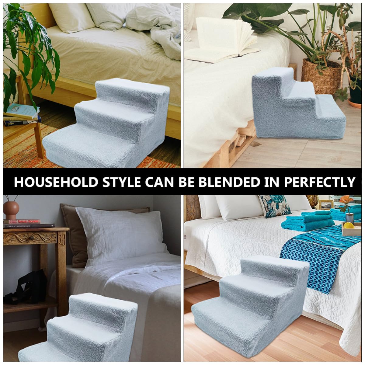 Non-Slip Gray Pet Ladder and Dog Steps A155