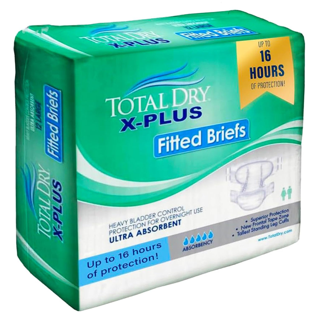 Plastic Backed Ultra Absorbent Fitted Incontinence Briefs Large 12 Count L732