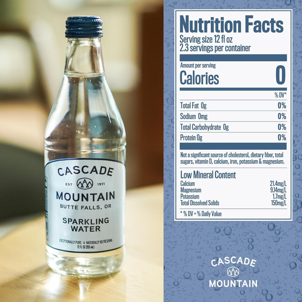 Sparkling Mineral Water in Glass Bottle 12oz 12 Pack P9705