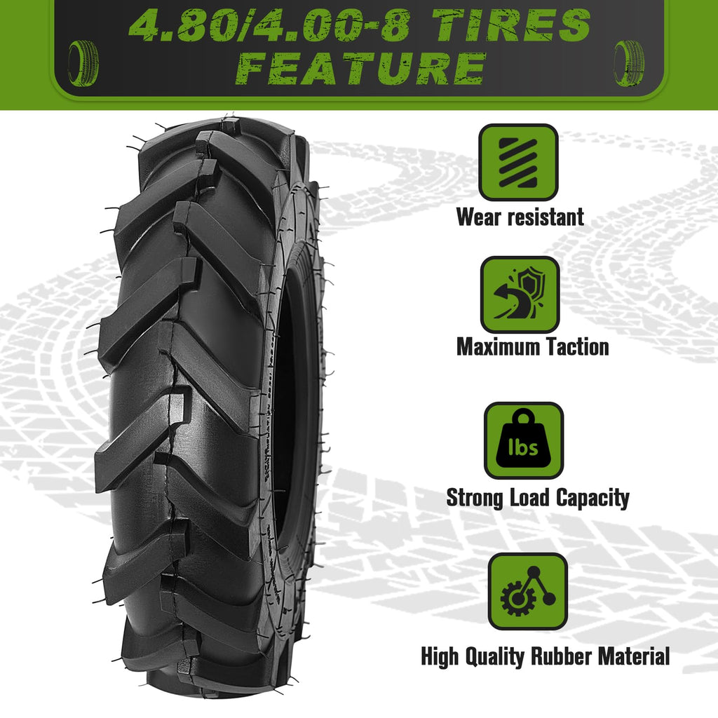 2 PCS 4.80/4.00-8 Tubeless Lawn Garden Tires X876166