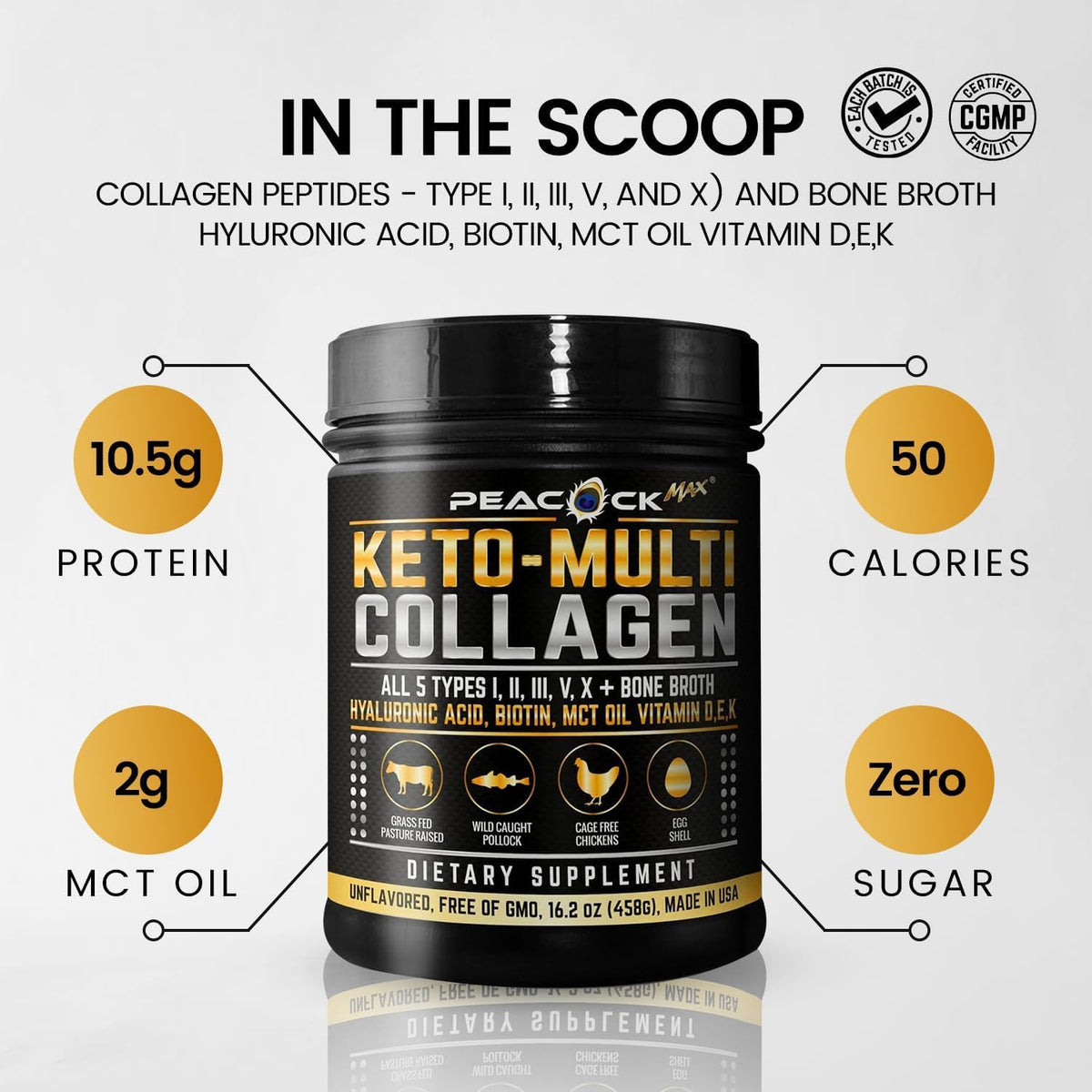16.2 oz Unflavored Hydrolyzed Collagen Peptides Powder Z32613