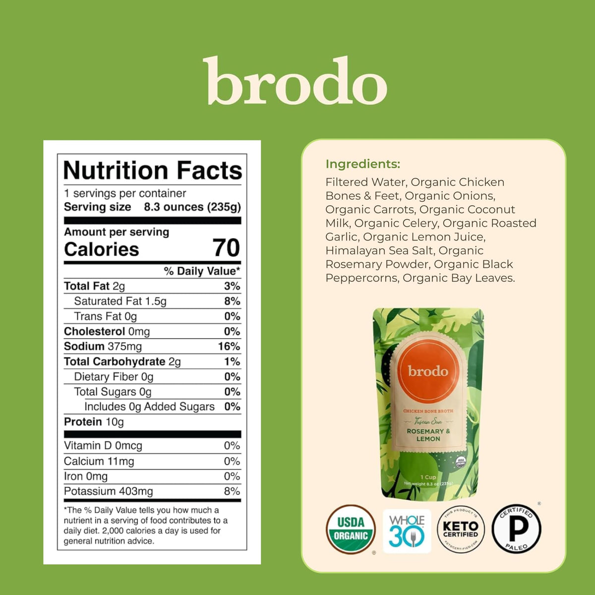 Organic Chicken & Beef Bone Broth 6x 8.3 oz R757