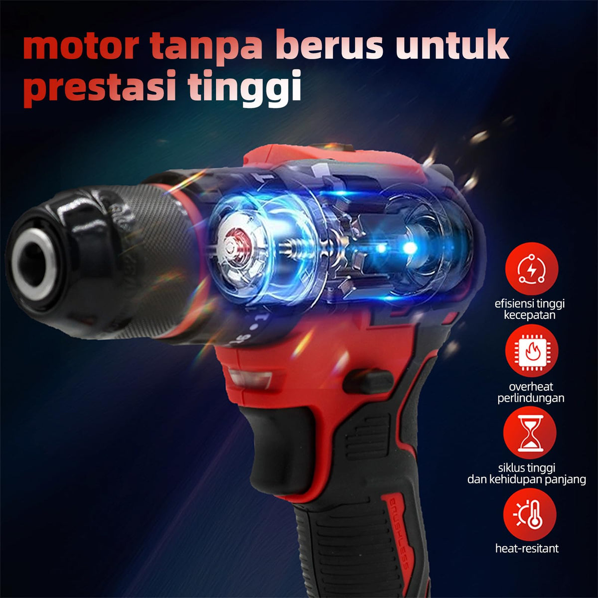 21V Cordless Drill Driver Electric Screwdriver Set with 2 Batteries and Charger J14116