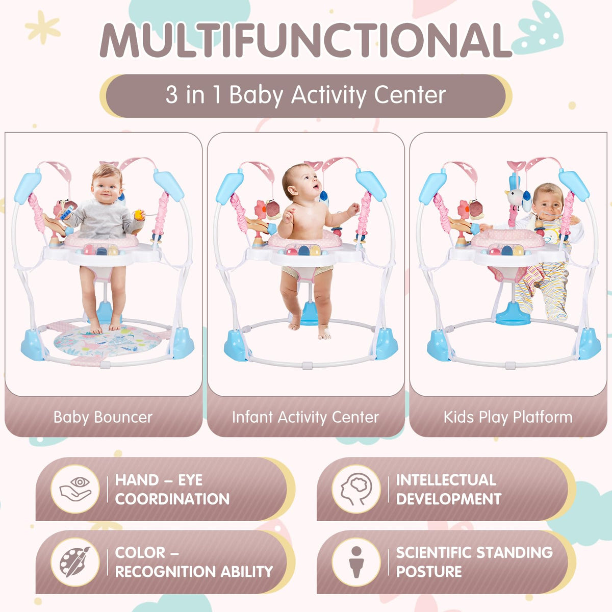 Baby Activity Center, 3-in-1 Infant Jumper and Bouncer P107638