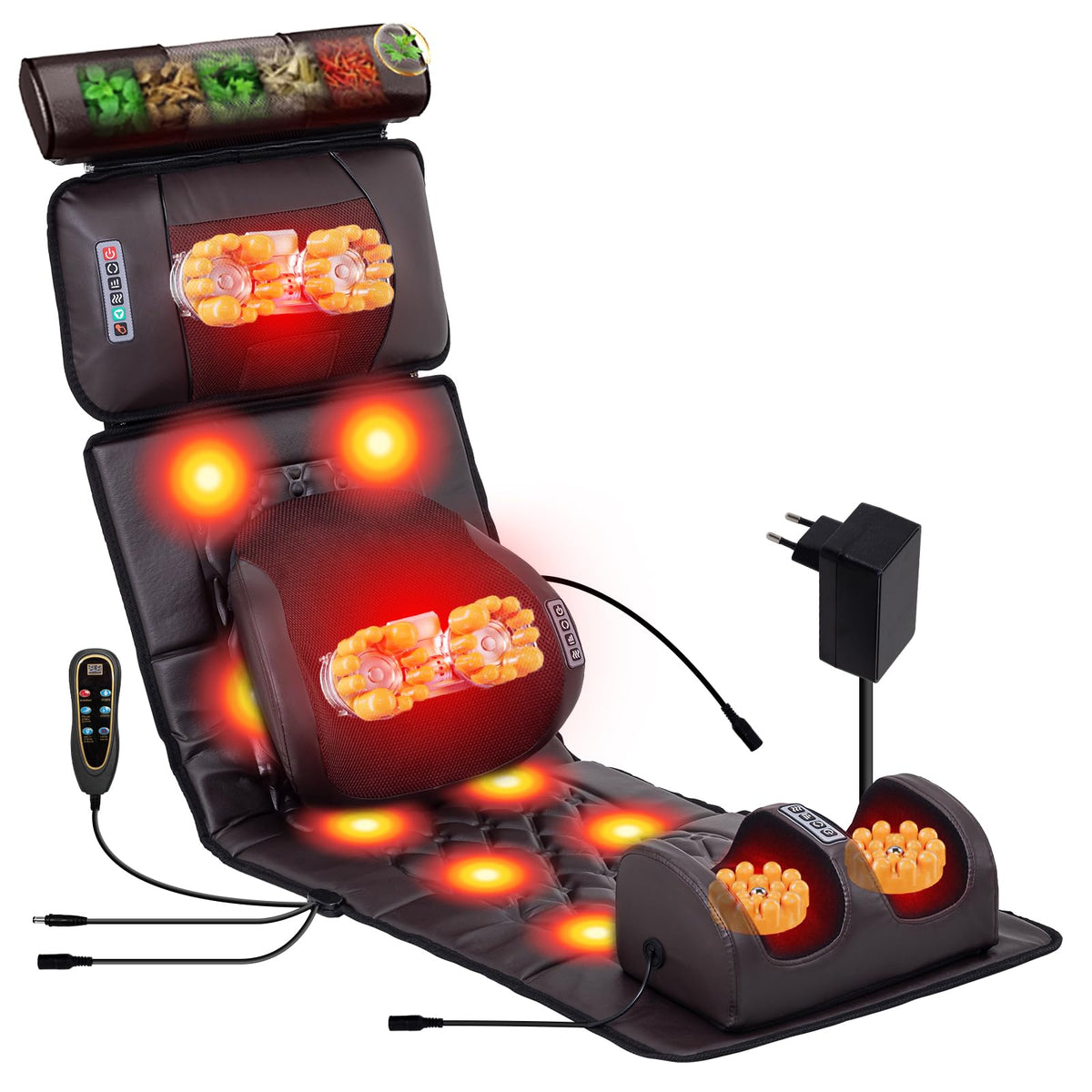 Full Body Massage Mat with 10 Vibration Heads, 9 Speeds & 3 Heat Levels R4346