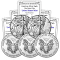 1 oz American Silver Eagle $1 Lot of 5 R716862