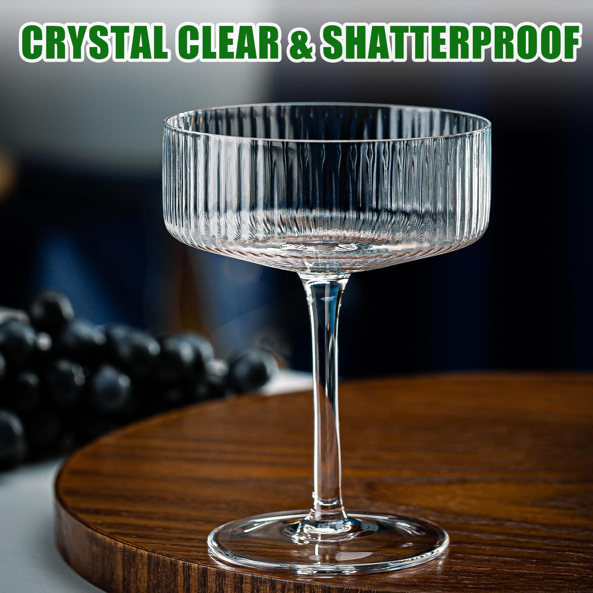 12 Pcs 10oz Acrylic Stem Cocktail Glassware Set U747585