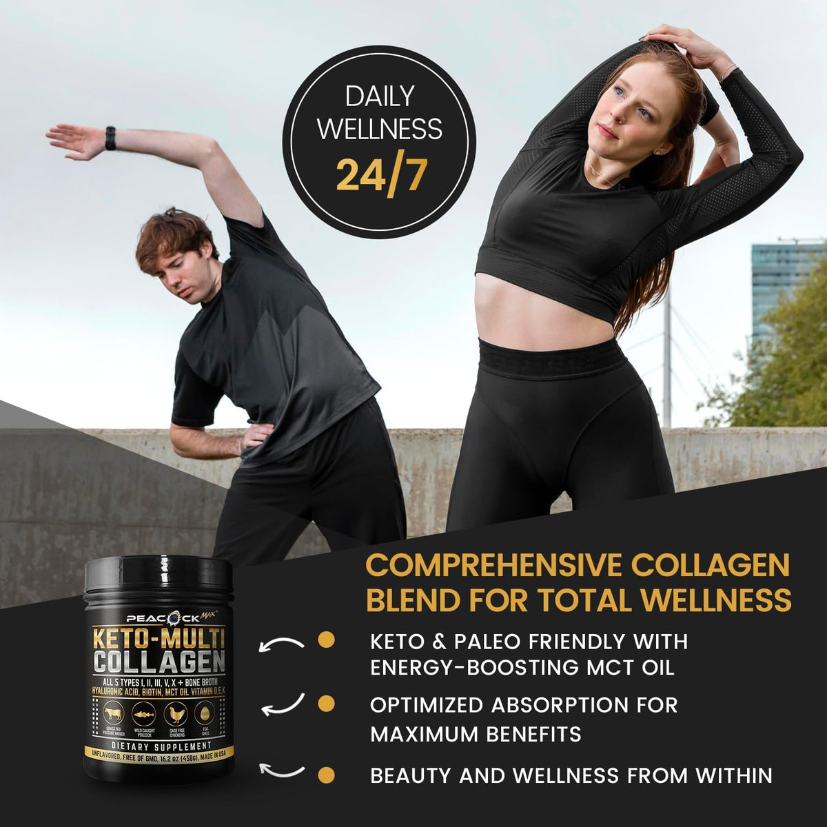 16.2 oz Unflavored Hydrolyzed Collagen Peptides Powder Z32613