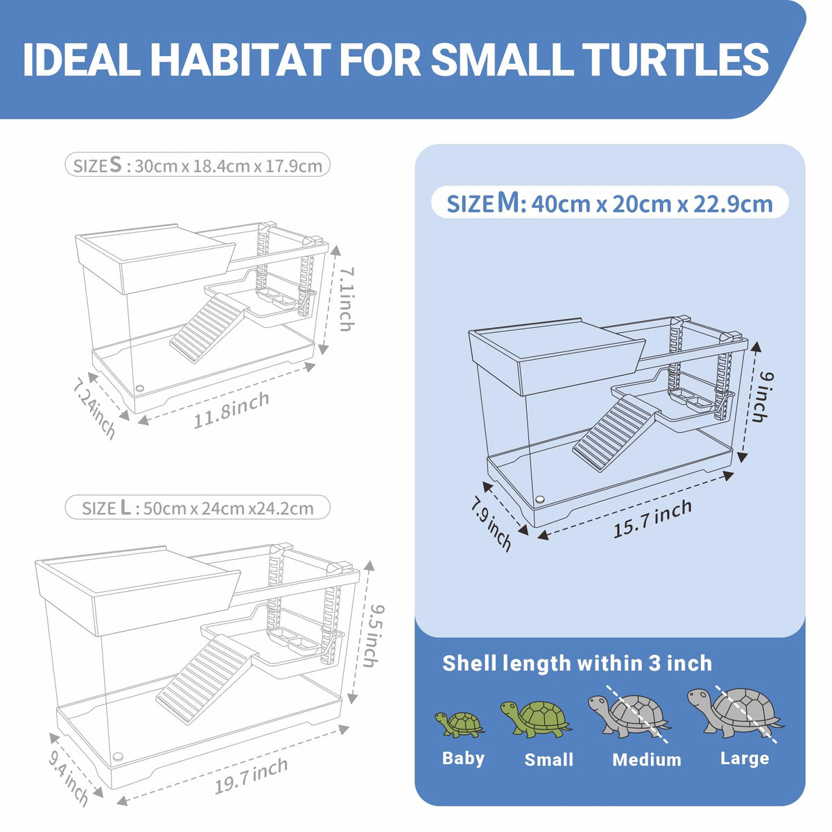 Aquatic Turtle Tank with Lamp and Filter Kit G283