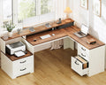 68 Inch L Shaped Executive Desk with Drawers G45649