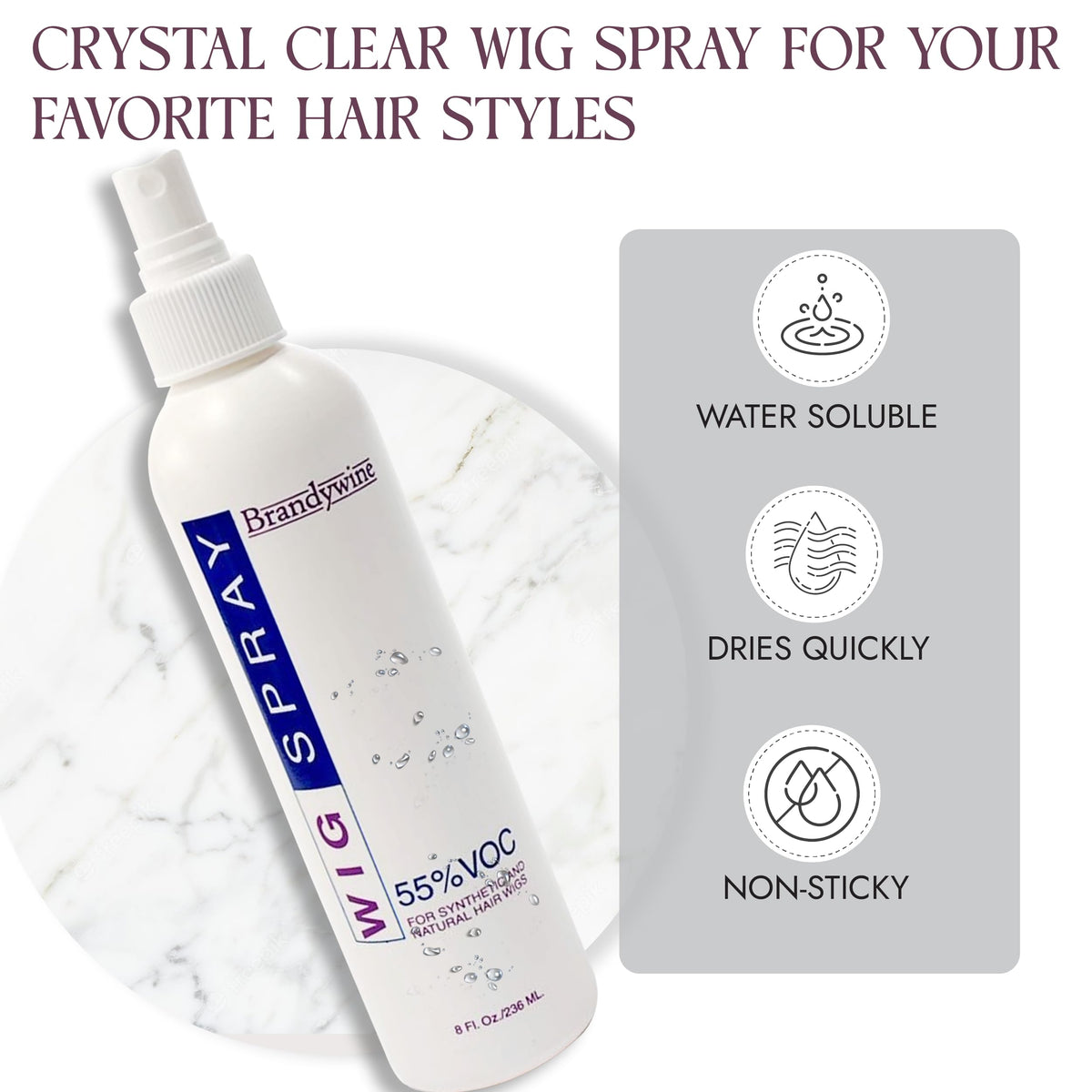 Wig Spray for Synthetic & Natural Hair Wigs U62991