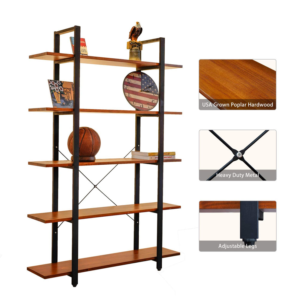 Solid Wood 5 Tier Bookshelf M68324
