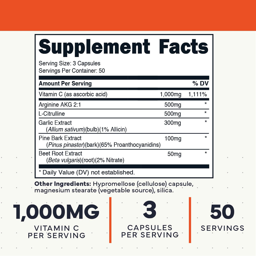 Nitric Oxide Booster 150 Veggie Capsules O644