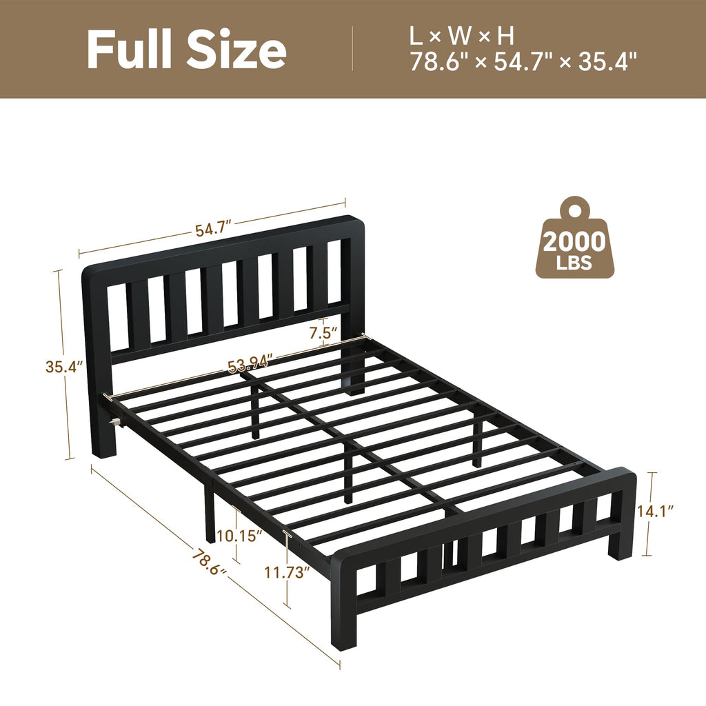 Full Metal Platform Bed Frame with USB-C Charging Station F53548