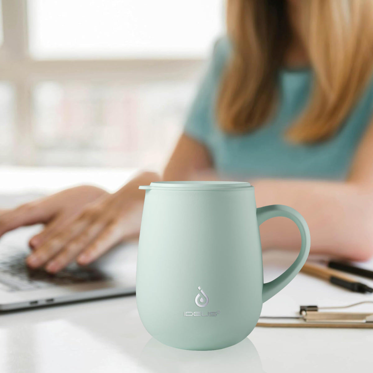 16 oz Insulated Coffee Mug with Lid and Handle T973530