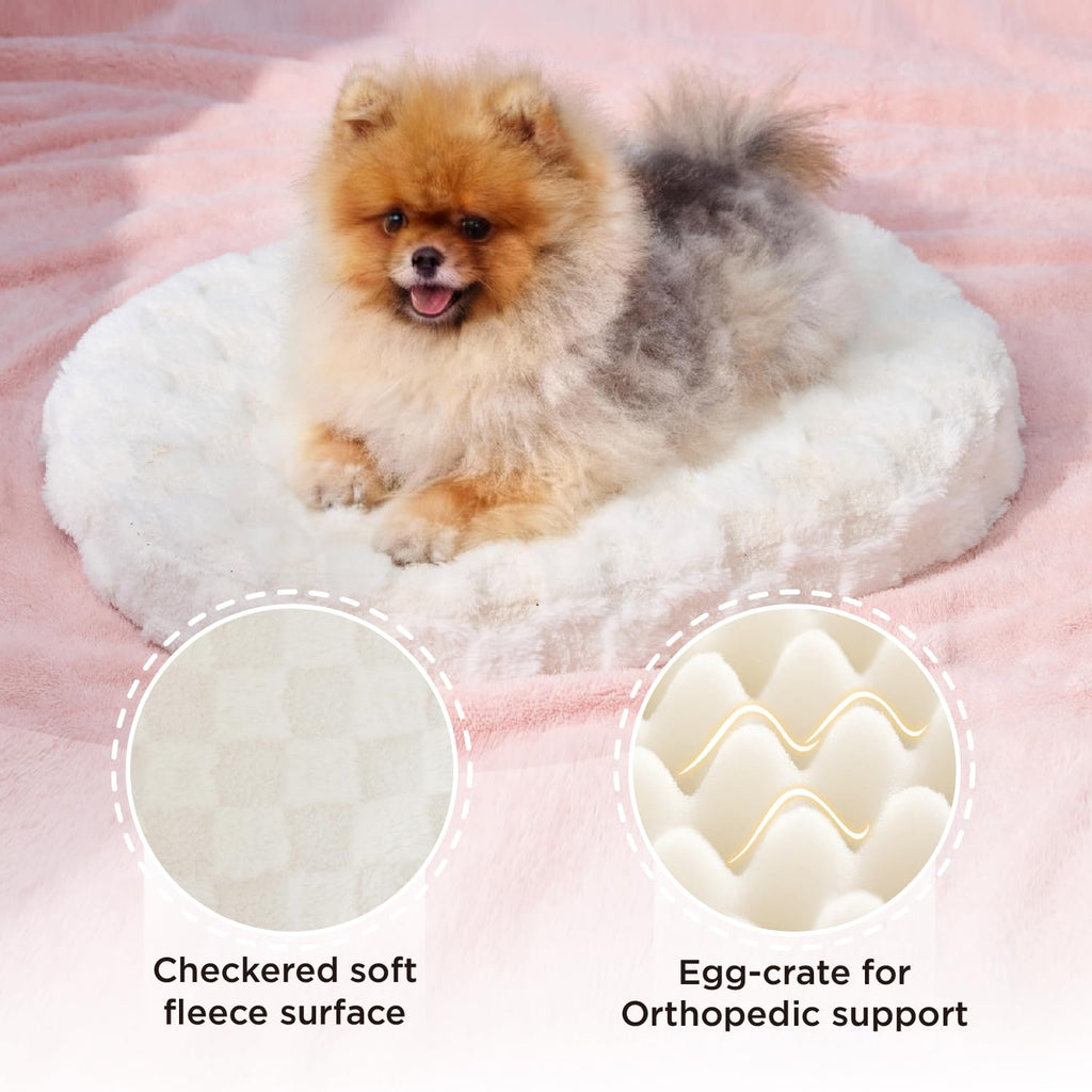 Washable Dog Bed with Orthopedic Foam White Q377