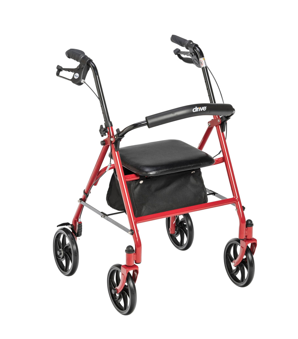 Red Rollator Walker with Seat T463