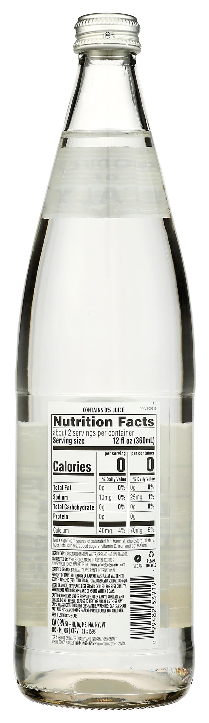 Organic Lemon Blueberry Italian Sparkling Mineral Water J6614