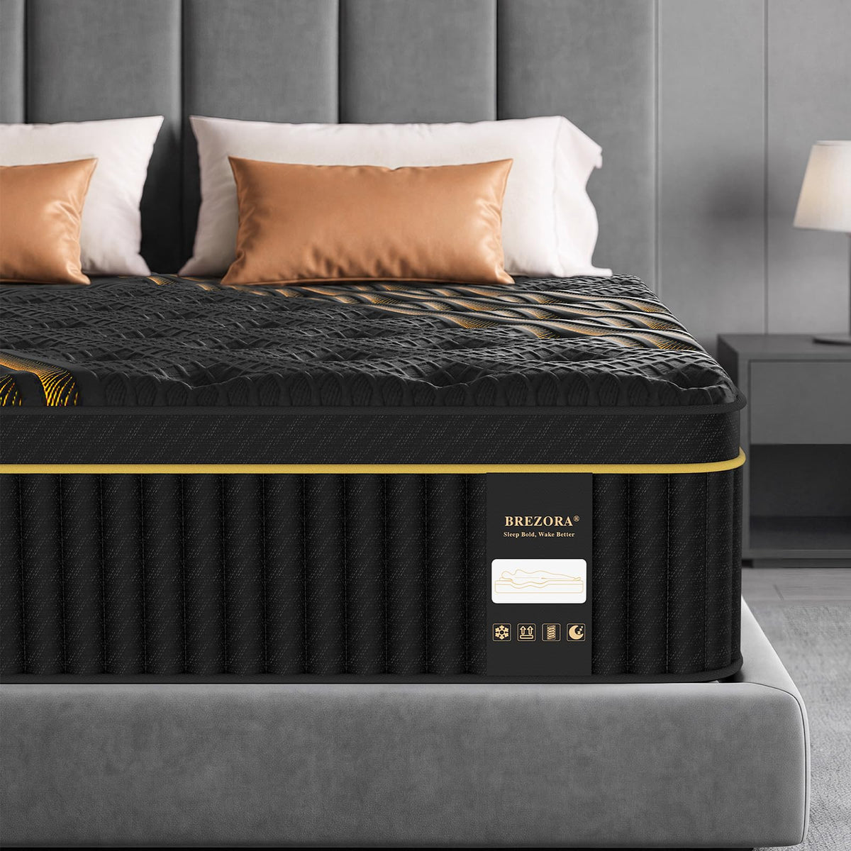 Full Size Firm 14 Inch Cooling Hybrid Mattress in a Box T735966