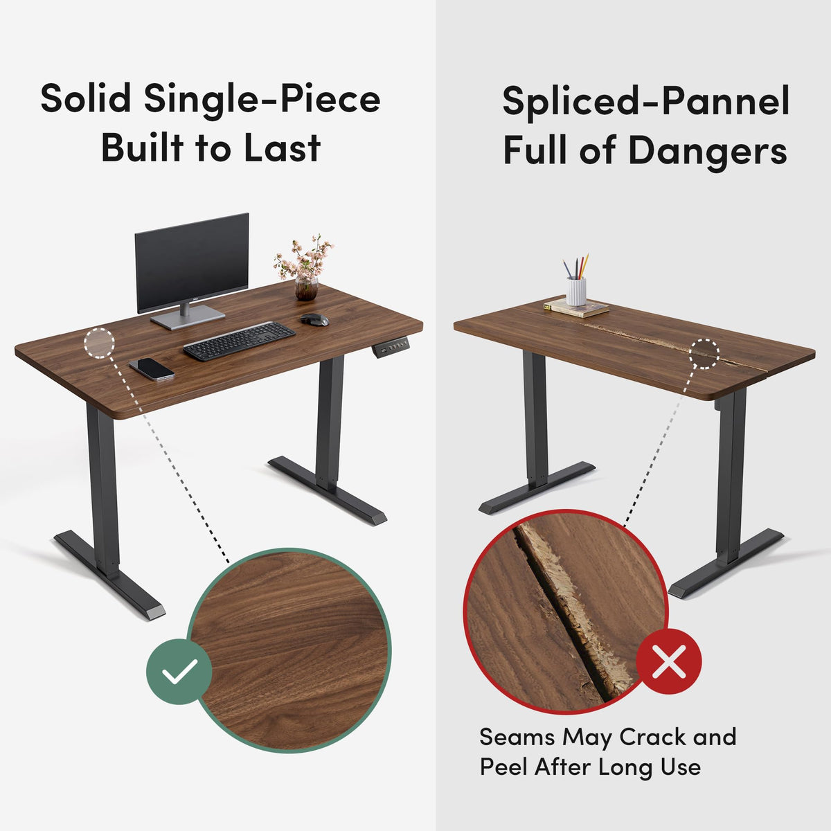 48 x 24 Black Walnut Adjustable Standing Desk Z83425
