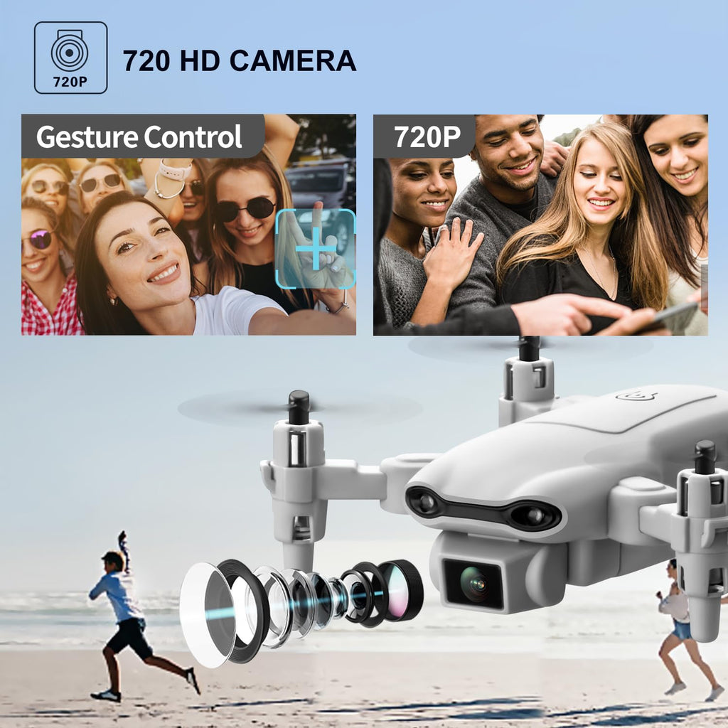 Mini Drone with 1080P HD Camera, 3 Batteries, Gray Z899476