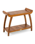 Teak Shower Bench with Storage Shelf G17190