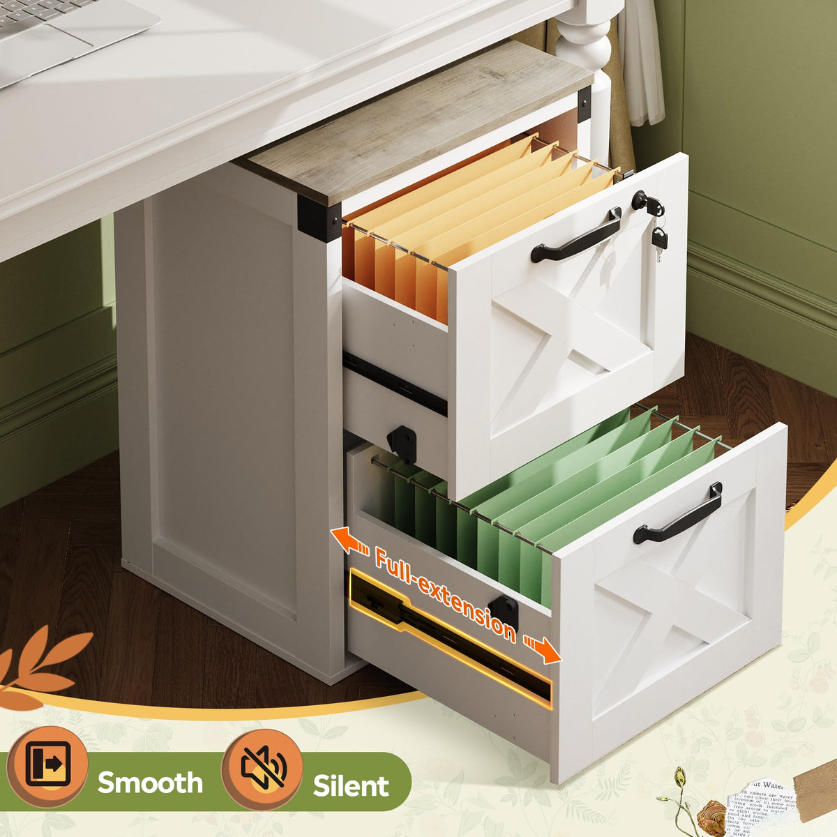2-Drawer File Cabinet with Lock M298323