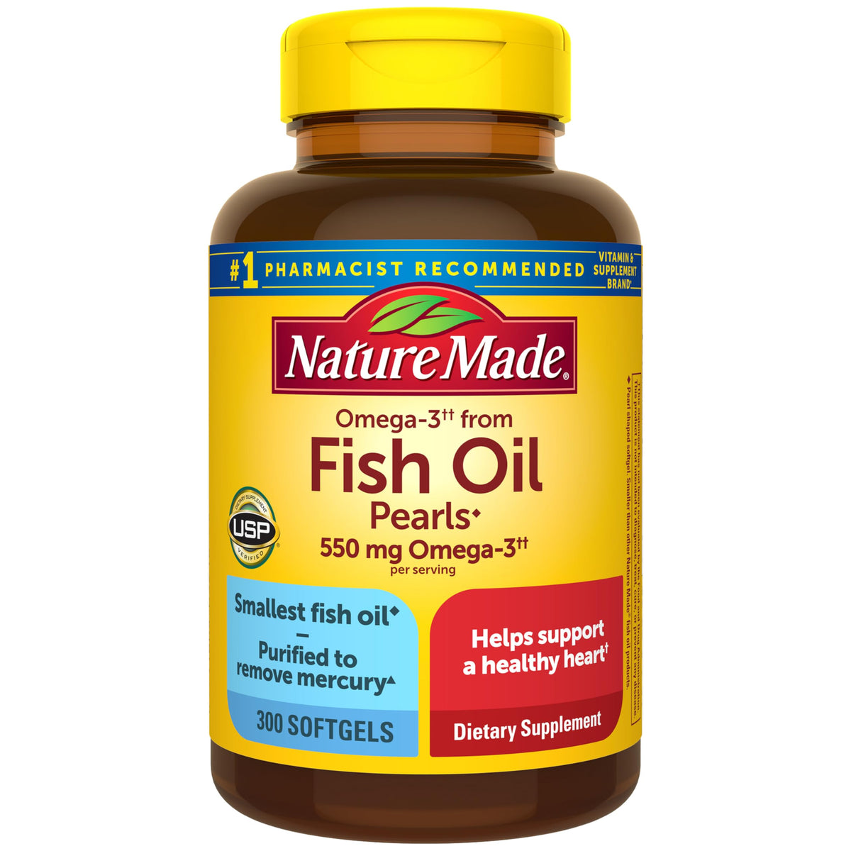 Omega 3 Fish Oil Supplements 550mg 300 Softgels X98368