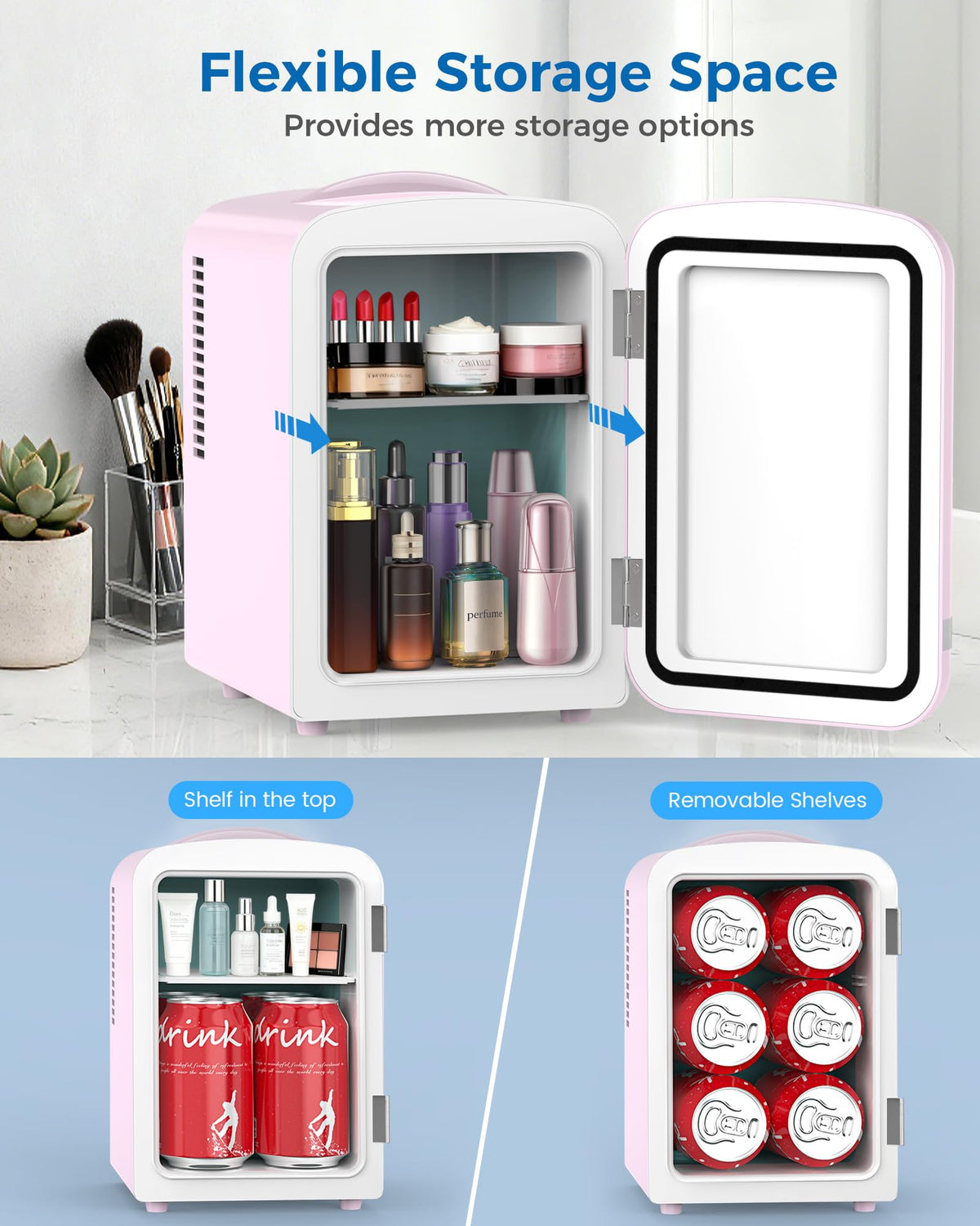 Mini Fridge 4L 6 Cans Pink U166364