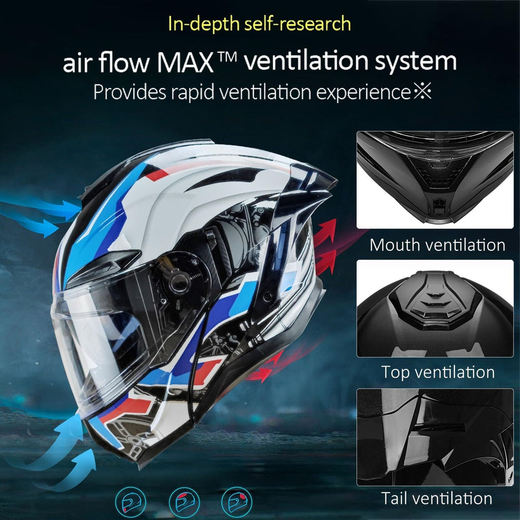 Bluetooth Modular Motorcycle Helmet with Dual Visors A42772