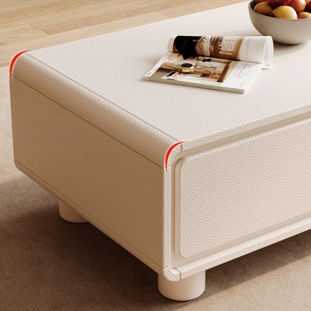 Cream White Floating TV Stand with Drawers S958