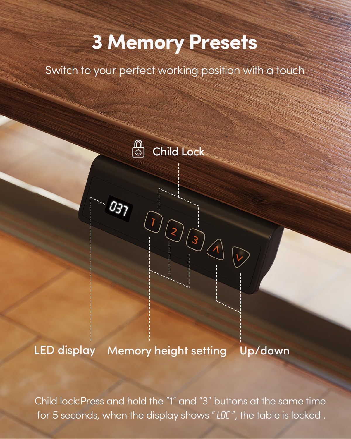 48 x 24 Black Walnut Adjustable Standing Desk Z83425
