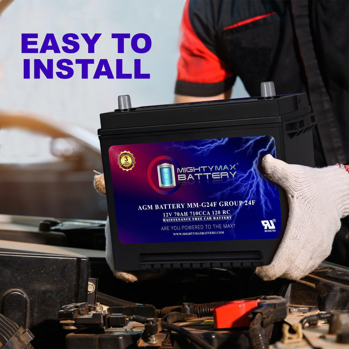 12V 70Ah AGM Replacement Battery S2177