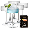 10 oz Ribbed Coupe Glasses Set of 6 X94582