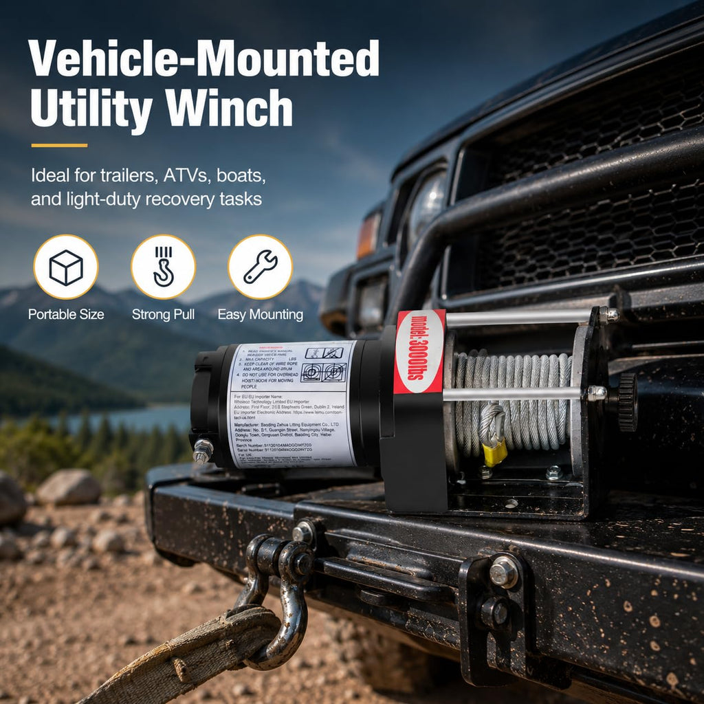 12V DC Electric Winch with Steel Cable O183
