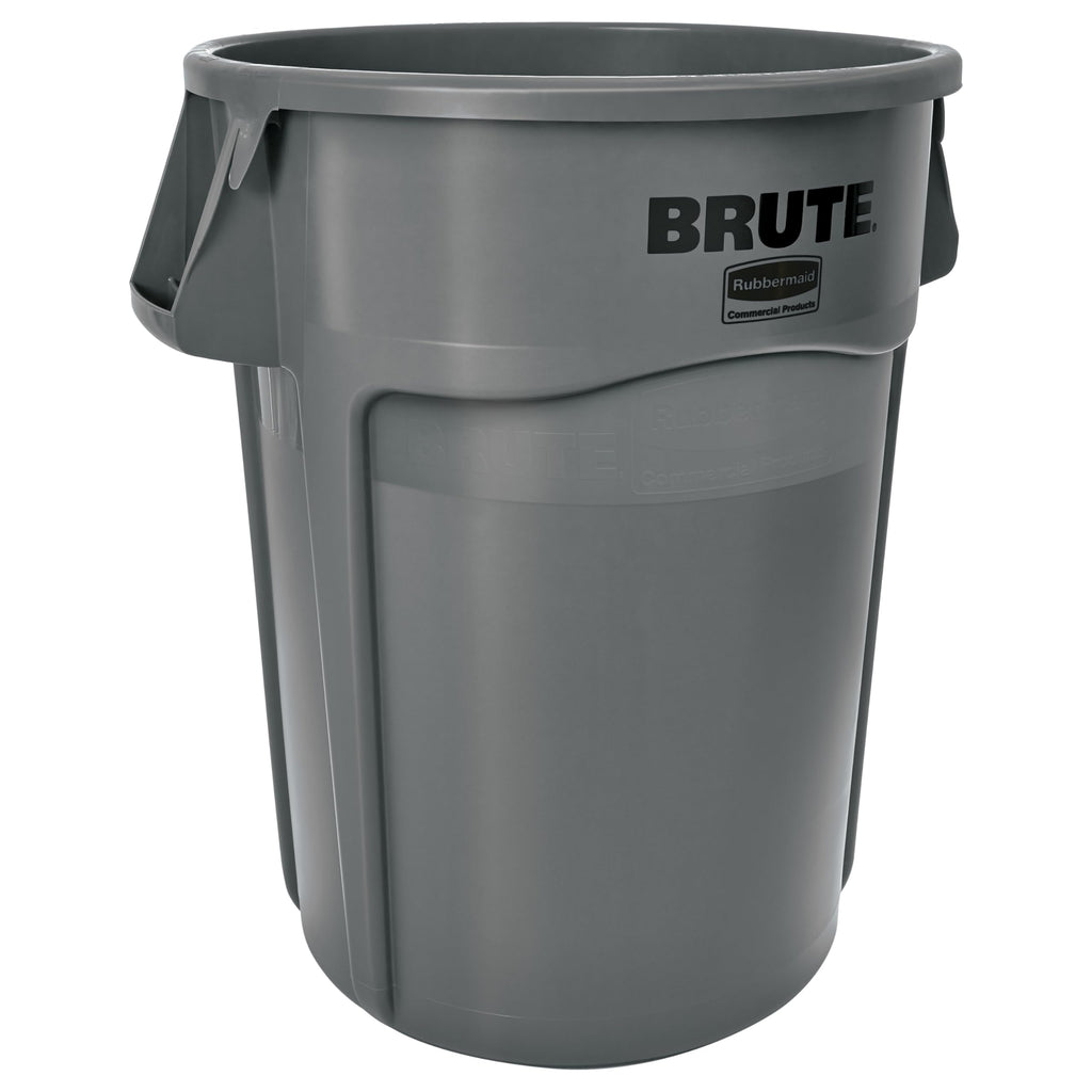 44-Gallon Gray Heavy-Duty Round Trash Container E960