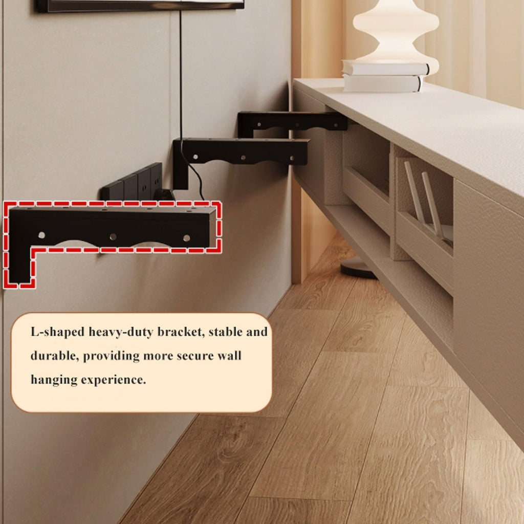 Cream White Floating TV Stand with Drawers S958