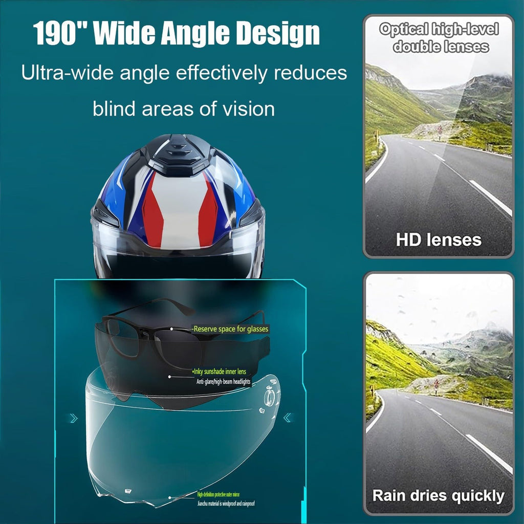 Bluetooth Modular Motorcycle Helmet with Dual Visors A42772