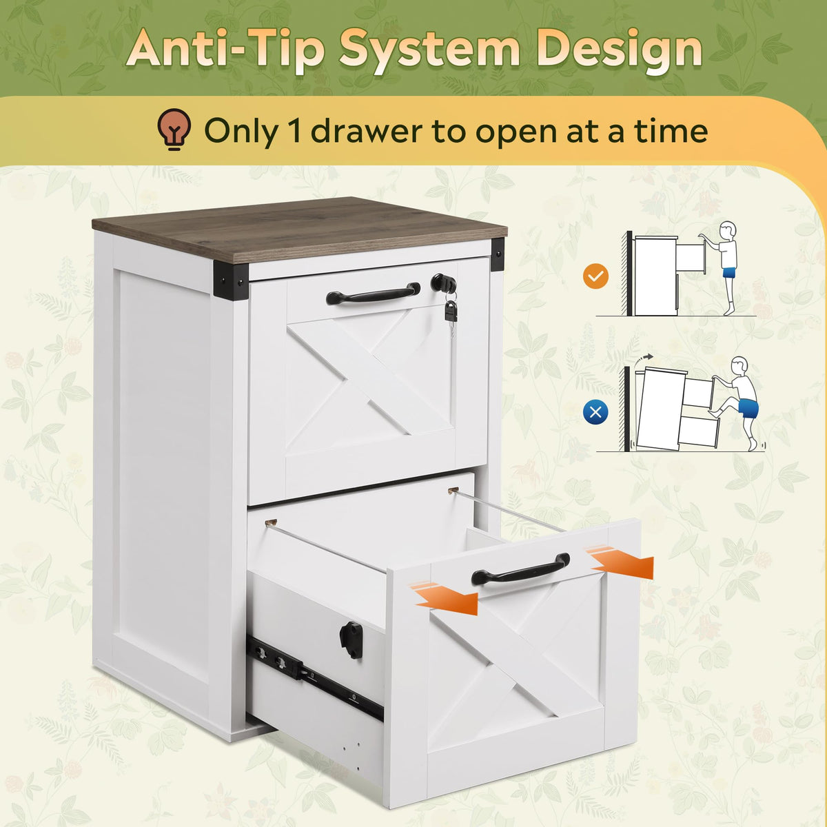 2-Drawer File Cabinet with Lock M298323