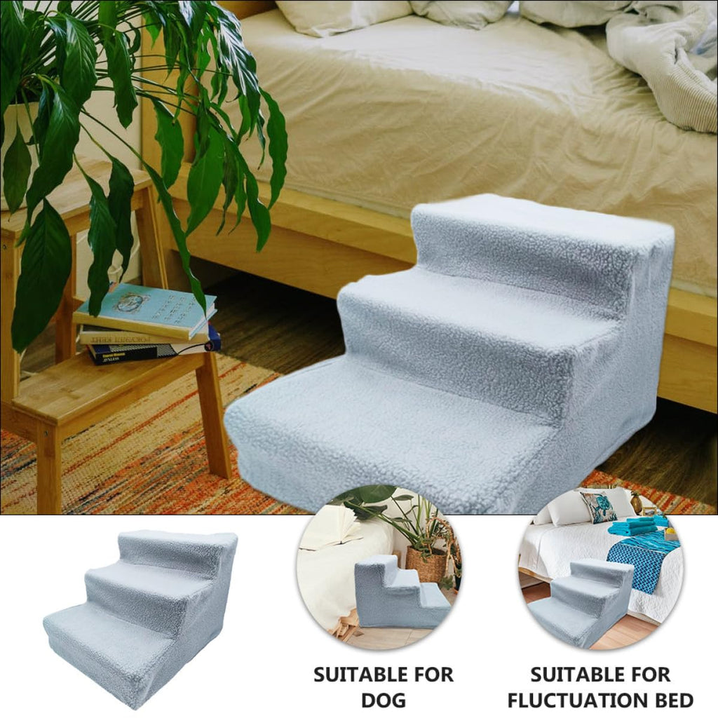 Non-Slip Gray Pet Ladder and Dog Steps A155