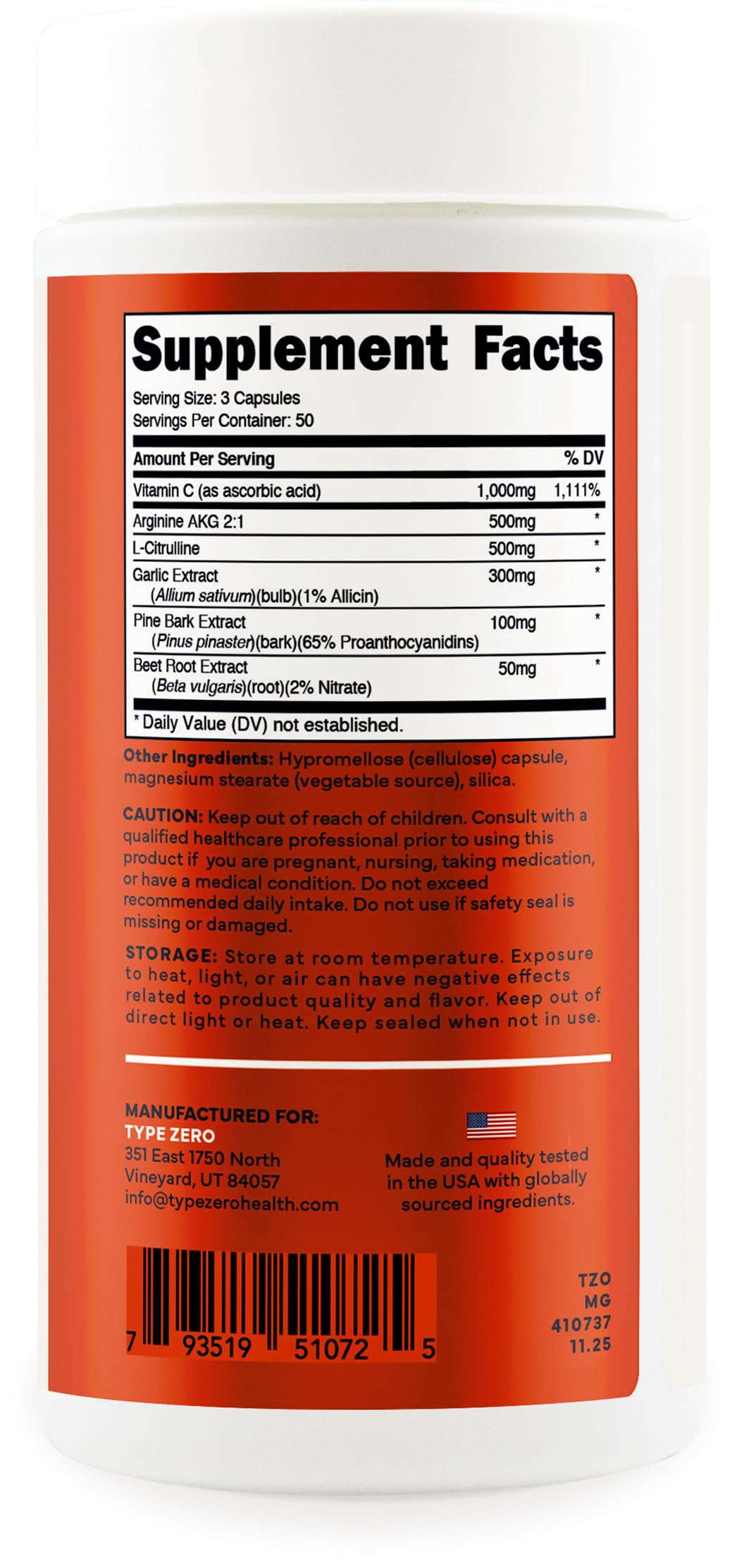 Nitric Oxide Booster 150 Veggie Capsules O644