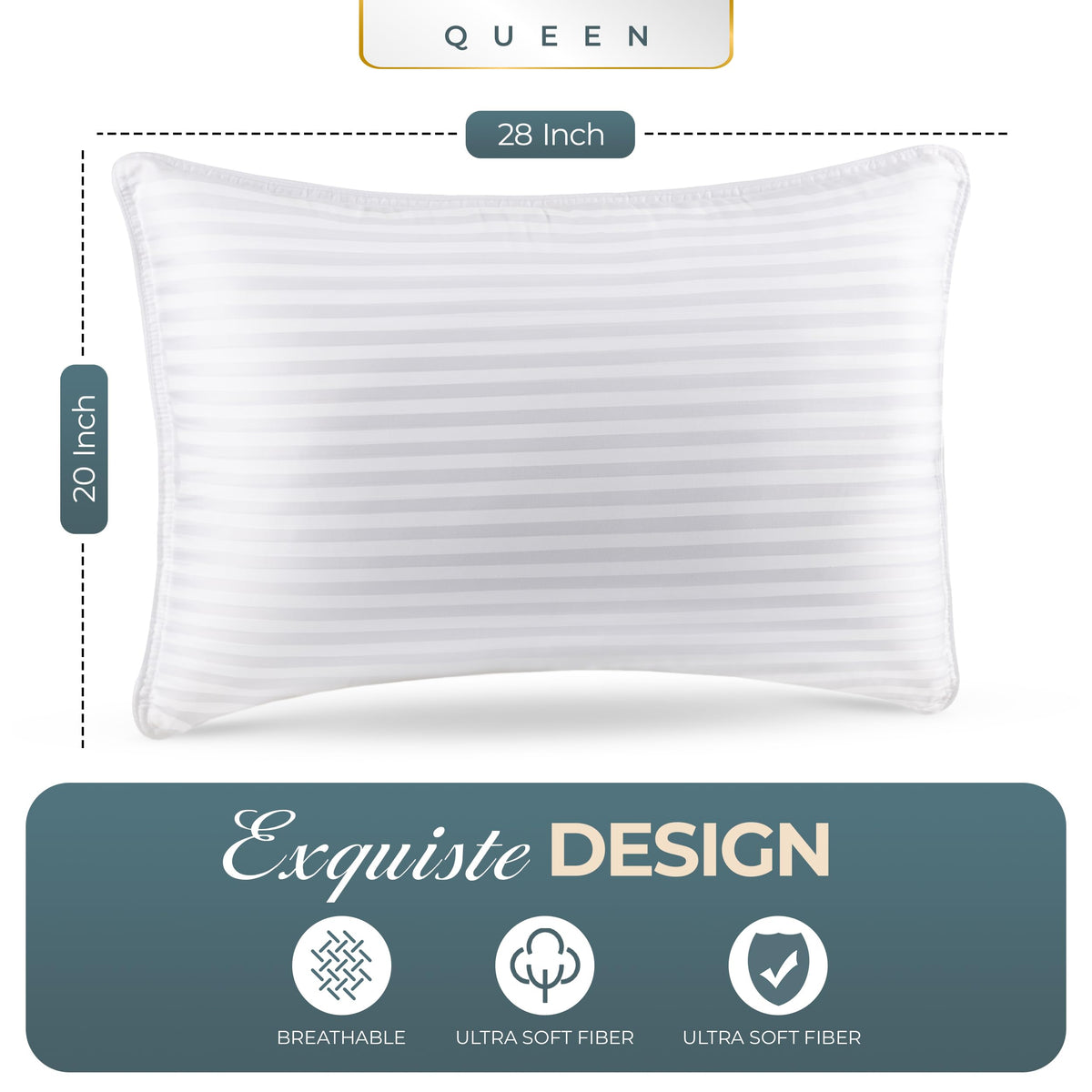 Queen Size Set of 2 Bed Pillows M379776