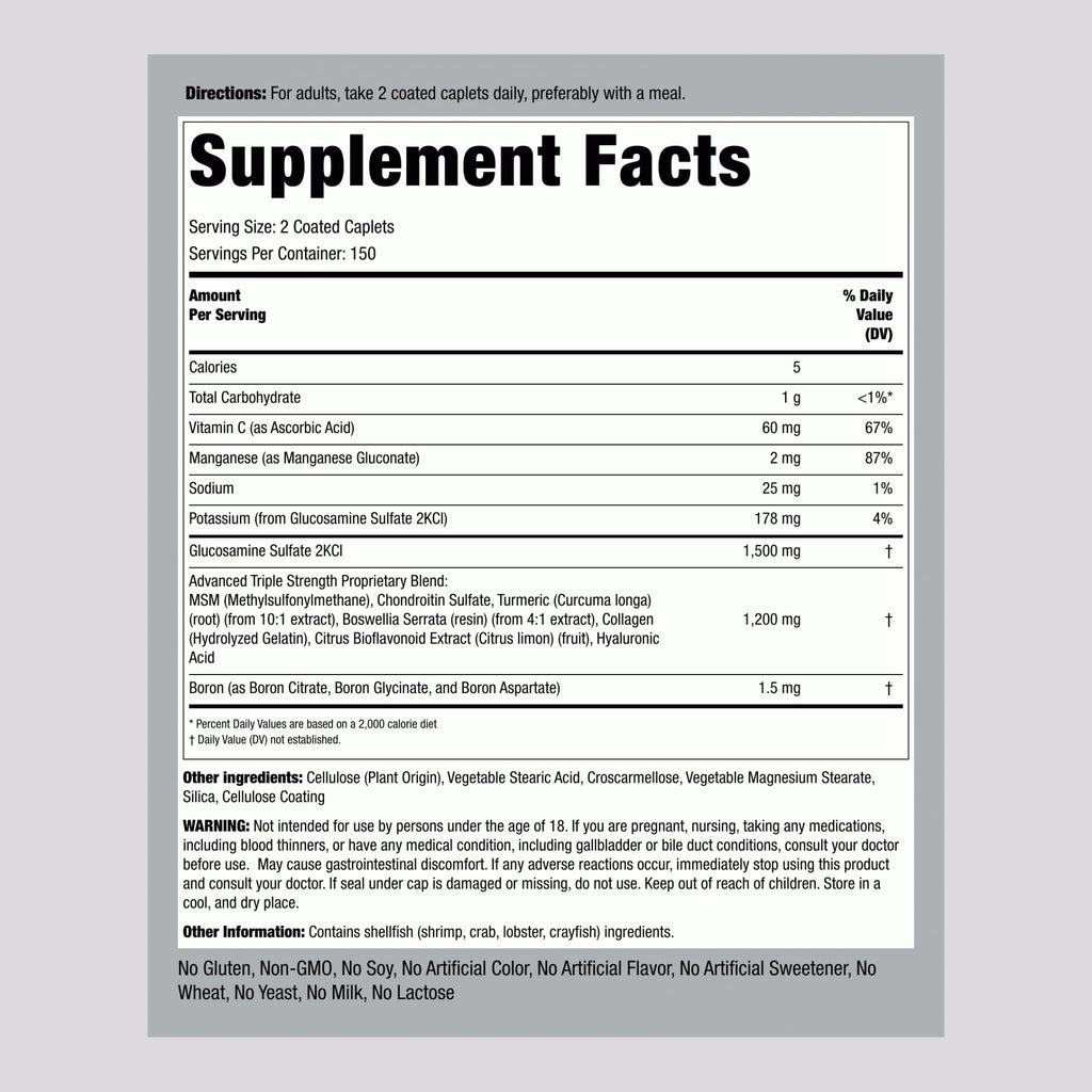 Glucosamine Chondroitin MSM Turmeric 300 Caplets R542348