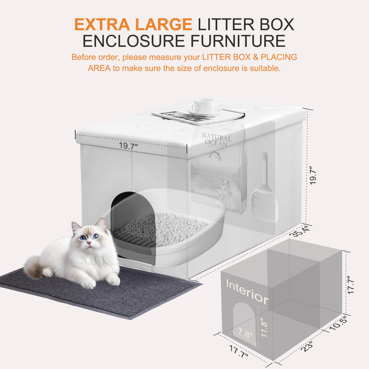 Extra Large Cat Litter Box Enclosure E247849