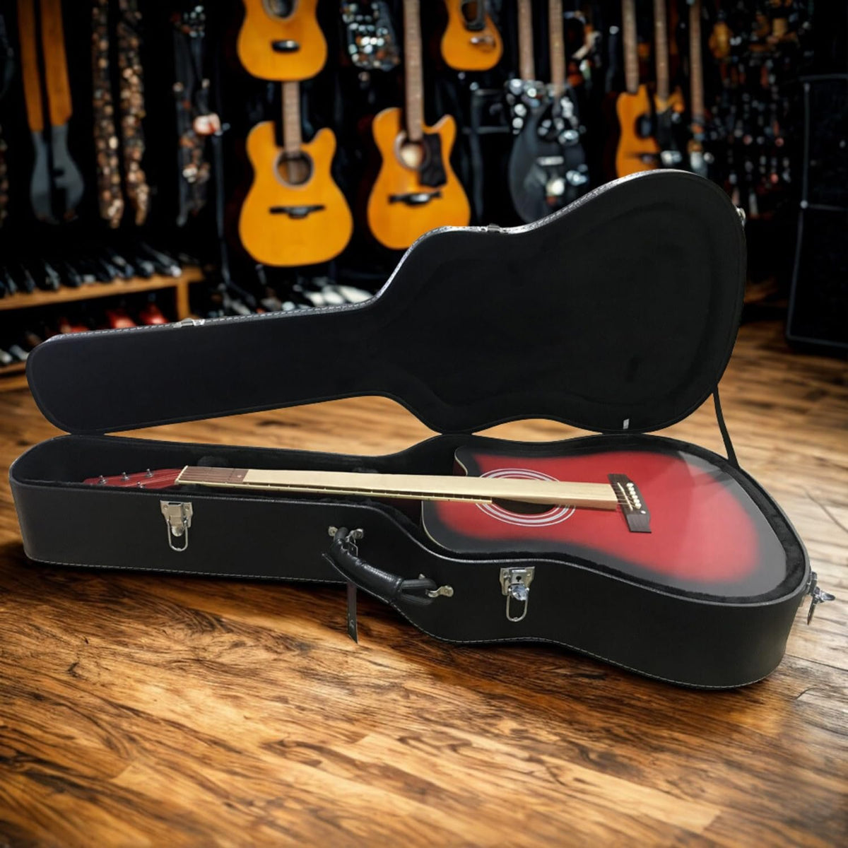 Black 41 Inch Acoustic Guitar Hard Case H375