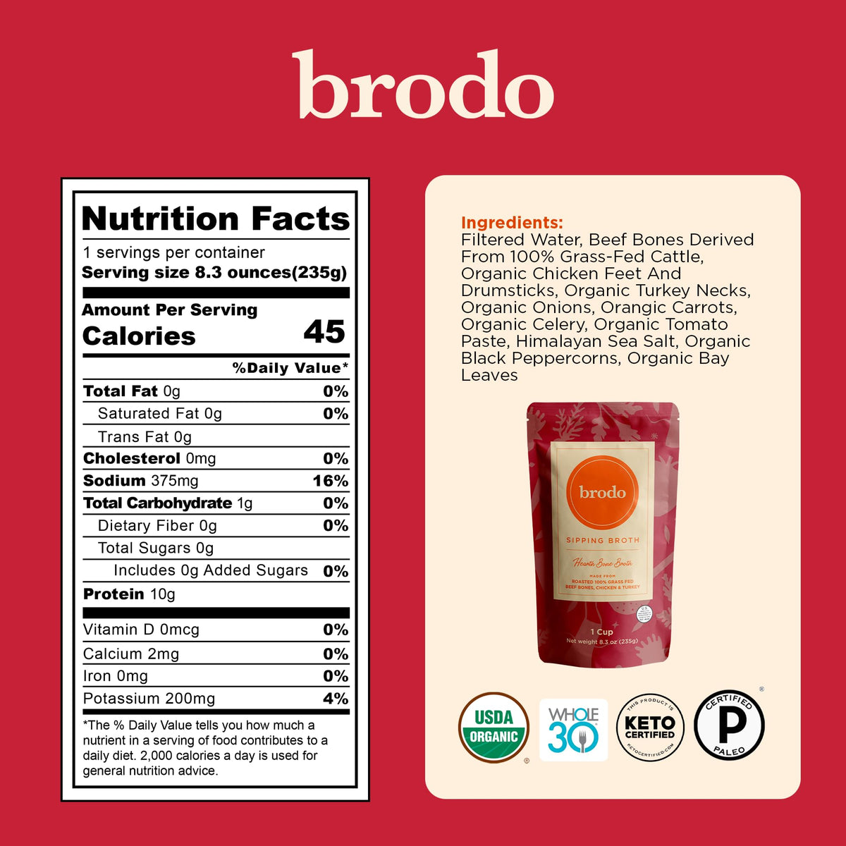 Organic Chicken & Beef Bone Broth 6x 8.3 oz R757